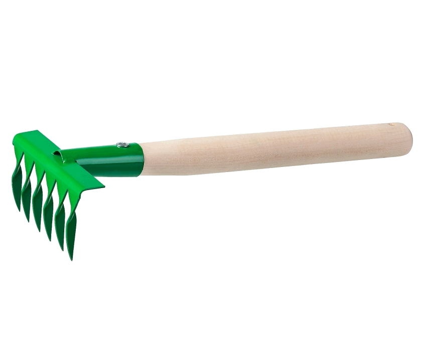 Внешний вид Грабельки РОСТОК садовые с деревянной ручкой 6 витых зубцов 39611
